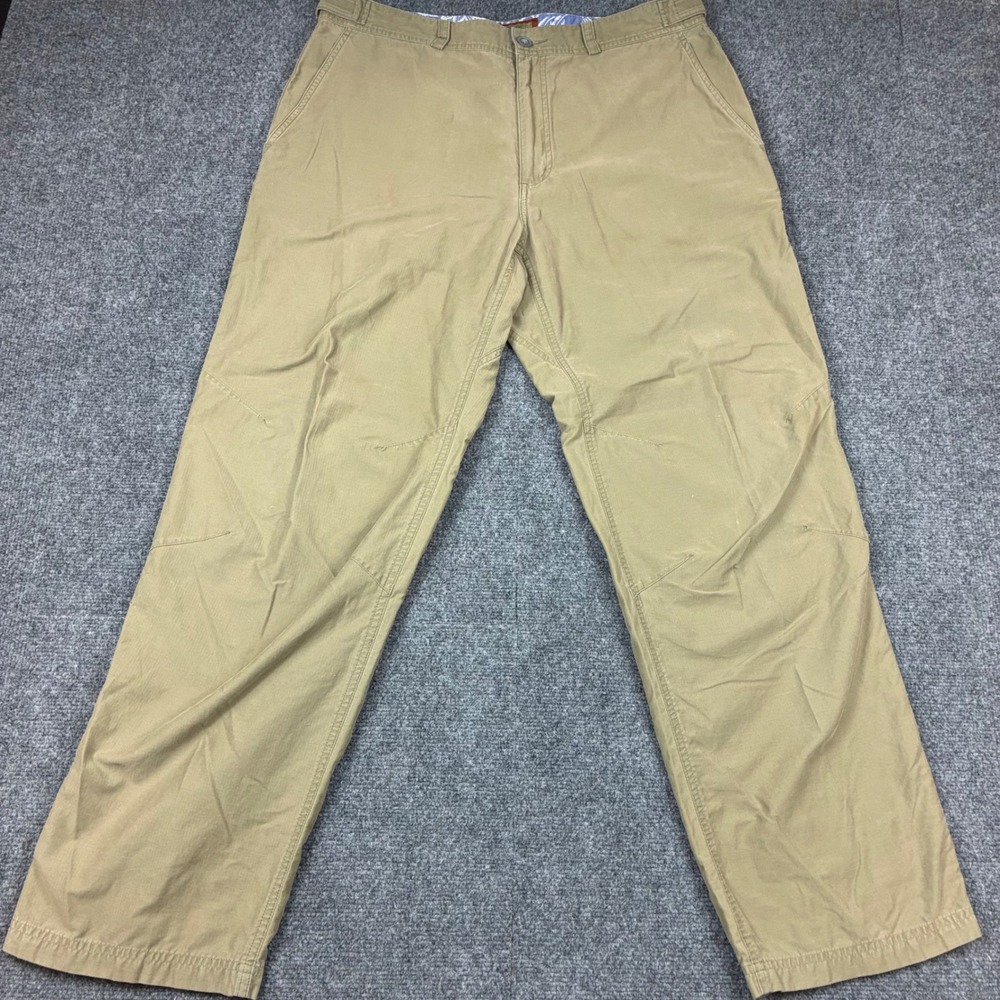 Horny Toad Mens Size 36x31 Khaki Herringbone Chino Pants Cotton Nylon Outdoor